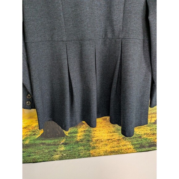 Soft Surroundings Women's Blazer Jacket Petite Medium PM Blue Buttons Pleats - Picture 6 of 10